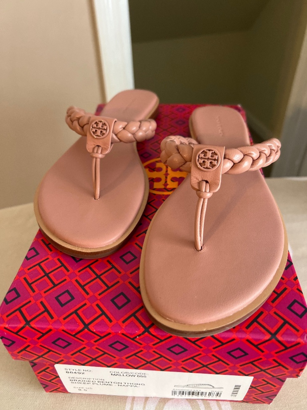 NWT Tory Burch Size 8 1/2 Braided Benton thong